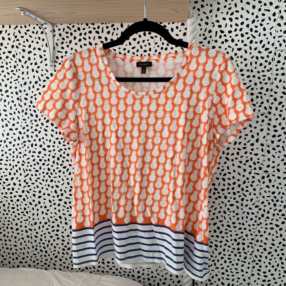 Talbots pineapple t shirt